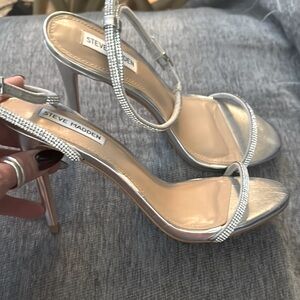 Steve Madden Silver Strappy Heels
